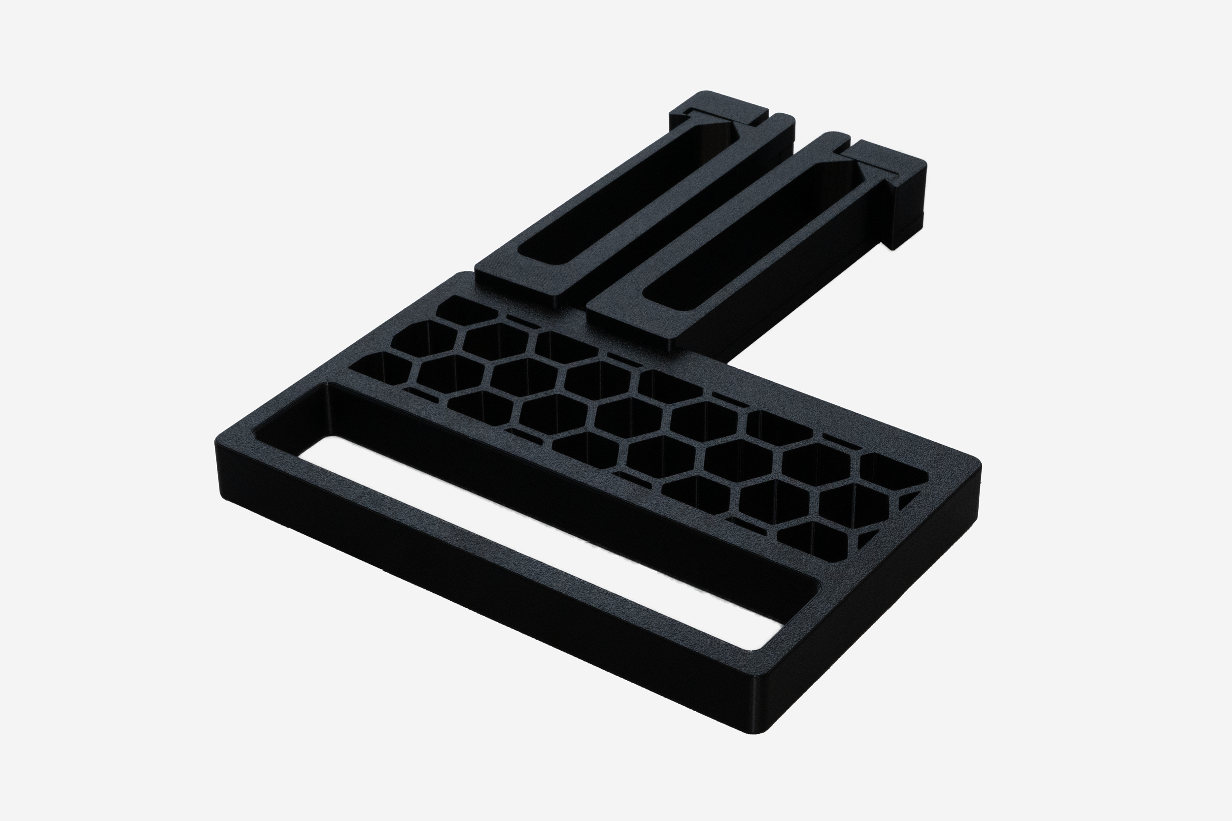 車内で床置きしていたスキーストックを ヘッドレストに取り付けて縦に収納するホルダー　セット画像